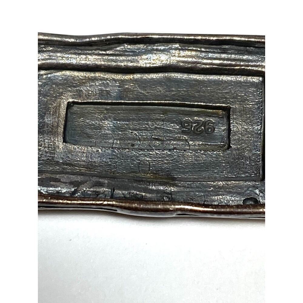 925 Sterling Silver Pendant Rectangular Marcasite… - image 6